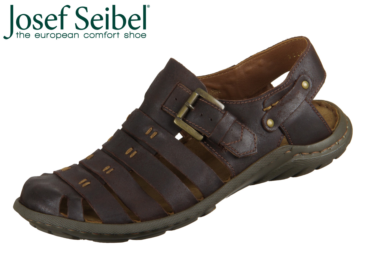 Josef Seibel Logan 04 Espresso Men's Leather Fisherman Sandals